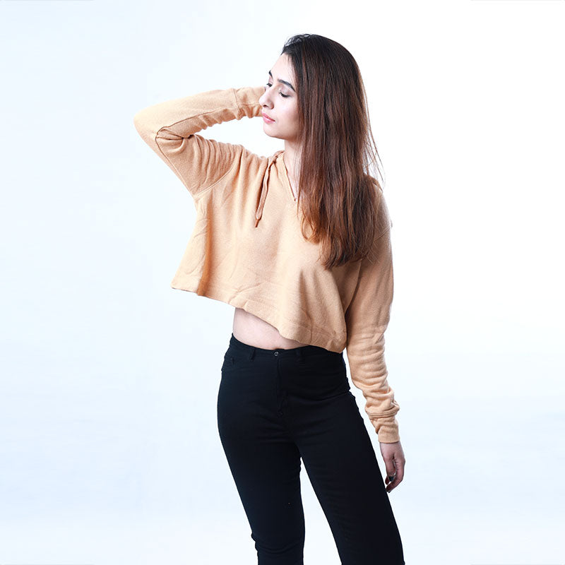 Cropped Oversize Hoodie (Light Orange)