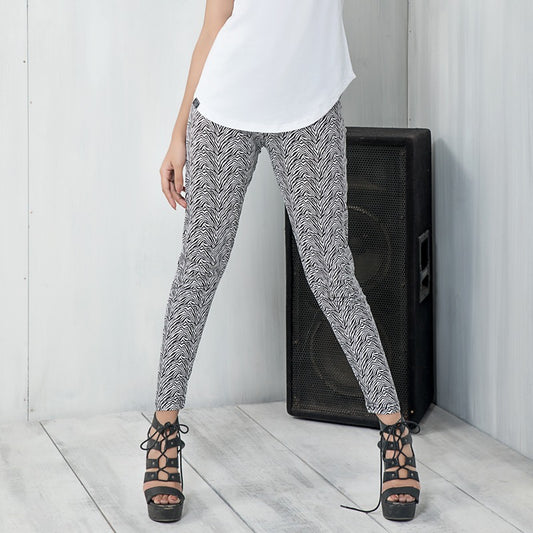 Skinny Textured Leggings (Black)