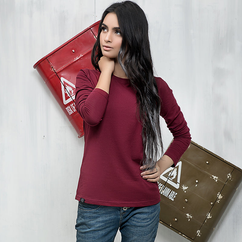 Long-Sleeve Tee (Maroon)