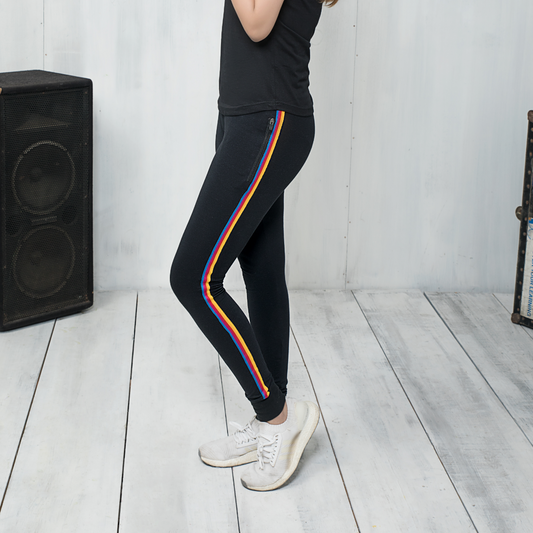 Comfort Rainbow-Tricot Joggers (Black)