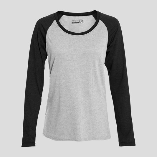 2 Tone Raglan Shirt (Light Grey-Black)